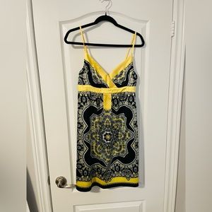 Silk black and yellow dress